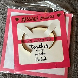Best teacher ever bracelet and card.